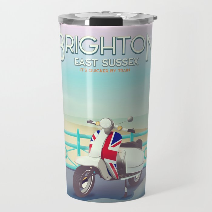 Brighton Union Scooter travel poster, Travel Mug