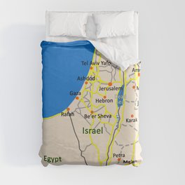 Israel Map design Duvet Cover