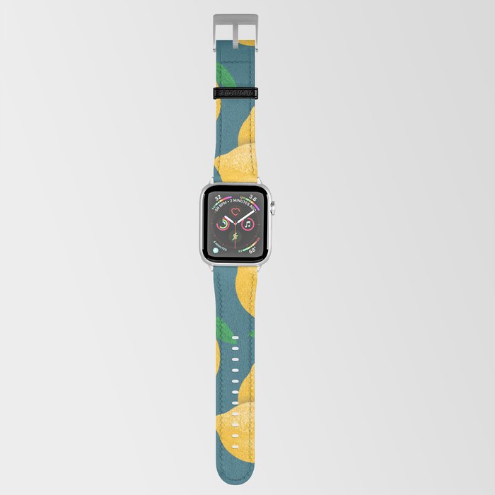 Lemon Pattern Blue Green Apple Watch Band