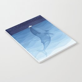 Whale blue ocean Notebook
