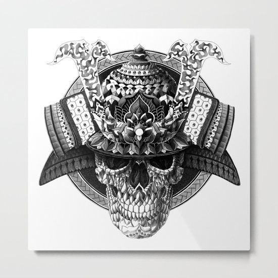 Samurai Skull Metal Print