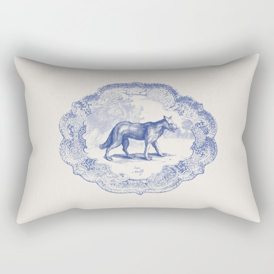DelftWare Wolf Rectangular Pillow
