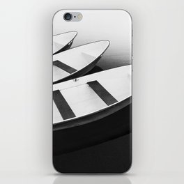 Boats on the Tigress portrait black and white photograph / photography iPhone Skin
