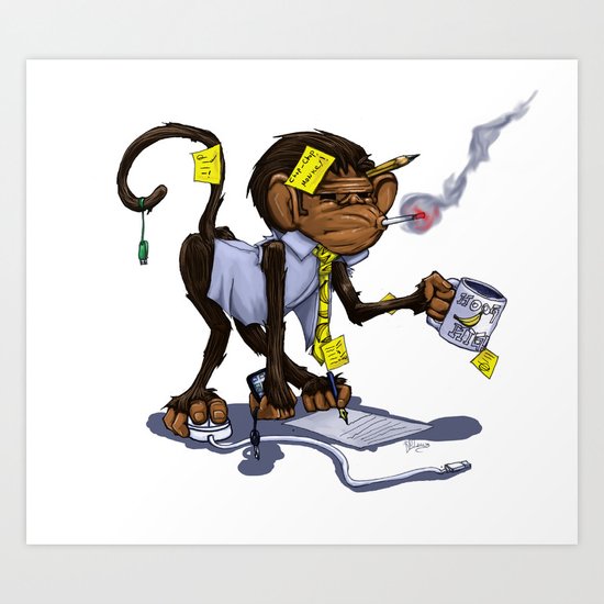 Office Monkey Art Print