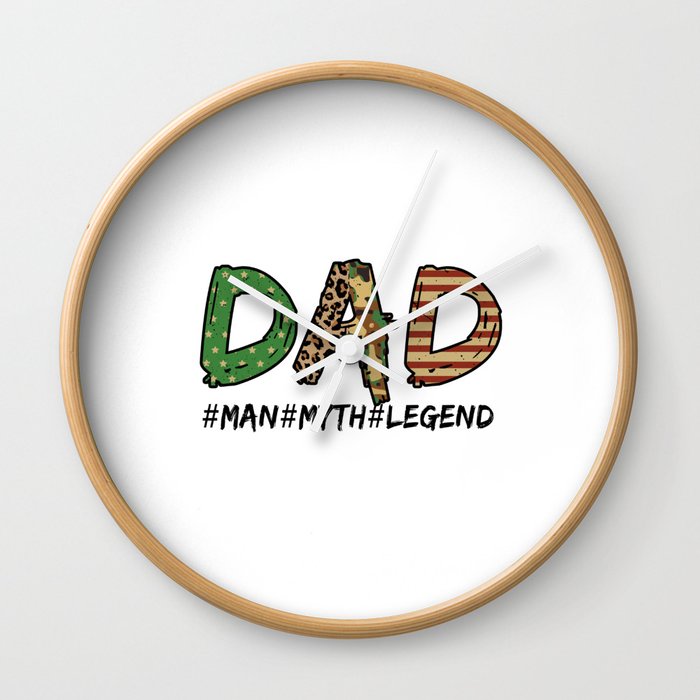 Dad man myth legend Fathersday 2022 Wall Clock