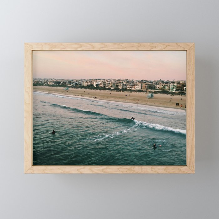 Manhattan Beach Coastline Framed Mini Art Print