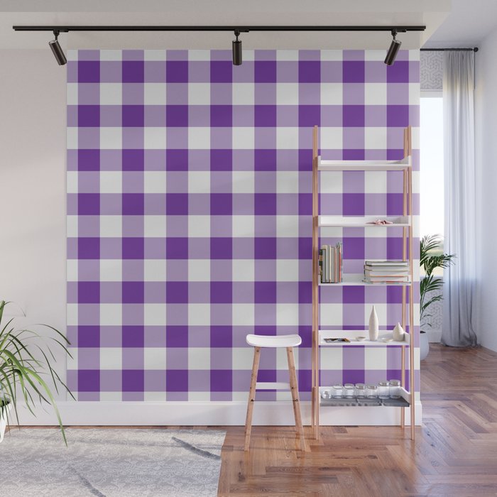 Classic Check - purple Wall Mural