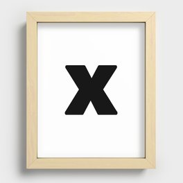 X (Black & White Letter) Recessed Framed Print