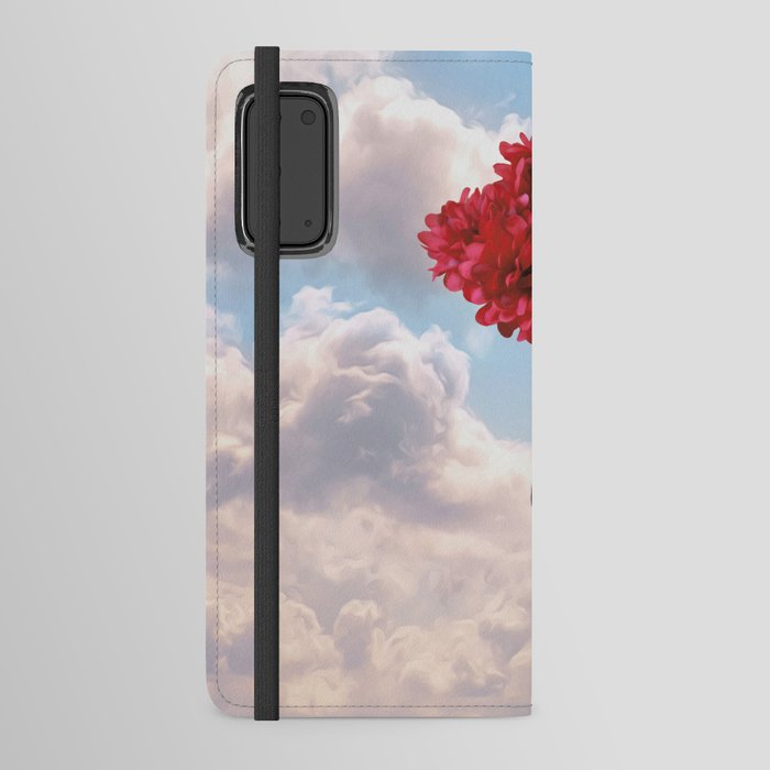 Flower balloon takes her to the wild blue yonder Android Wallet Case