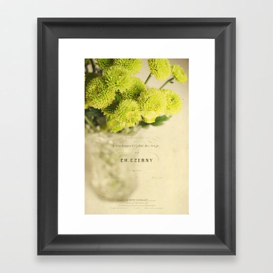 flowers on the table Framed Art Print