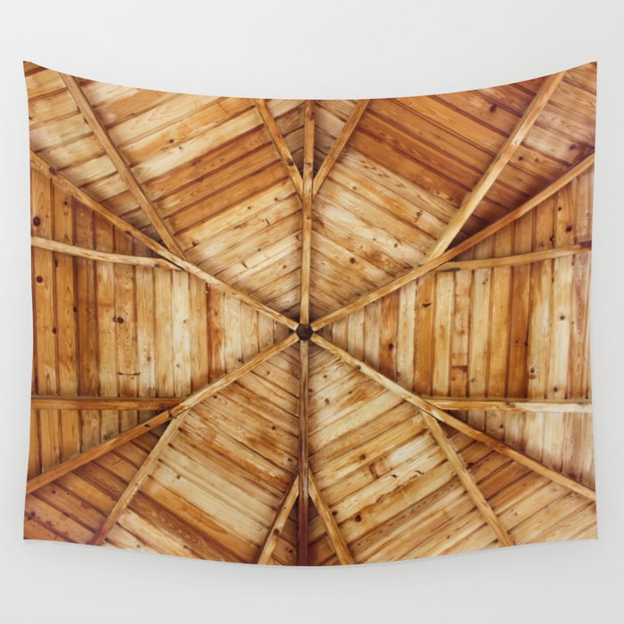 Wood Ceiling Mandala Color Wall Tapestry By Nocolordesigns