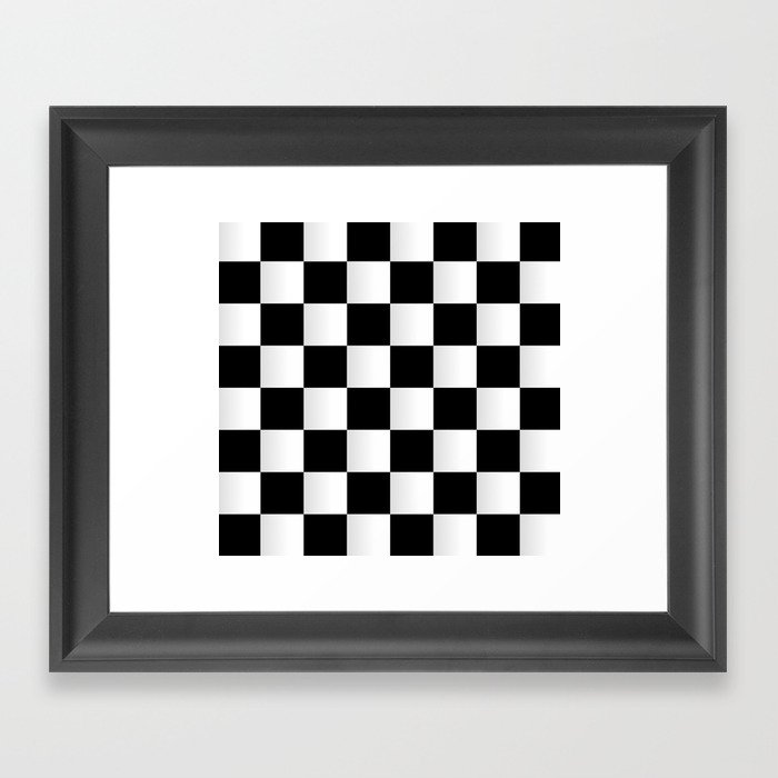 CHESS BOARD. BLACK AND WHITE CHECKER. Framed Art Print