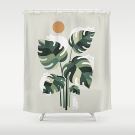 Cat and Plant 11 Shower Curtain