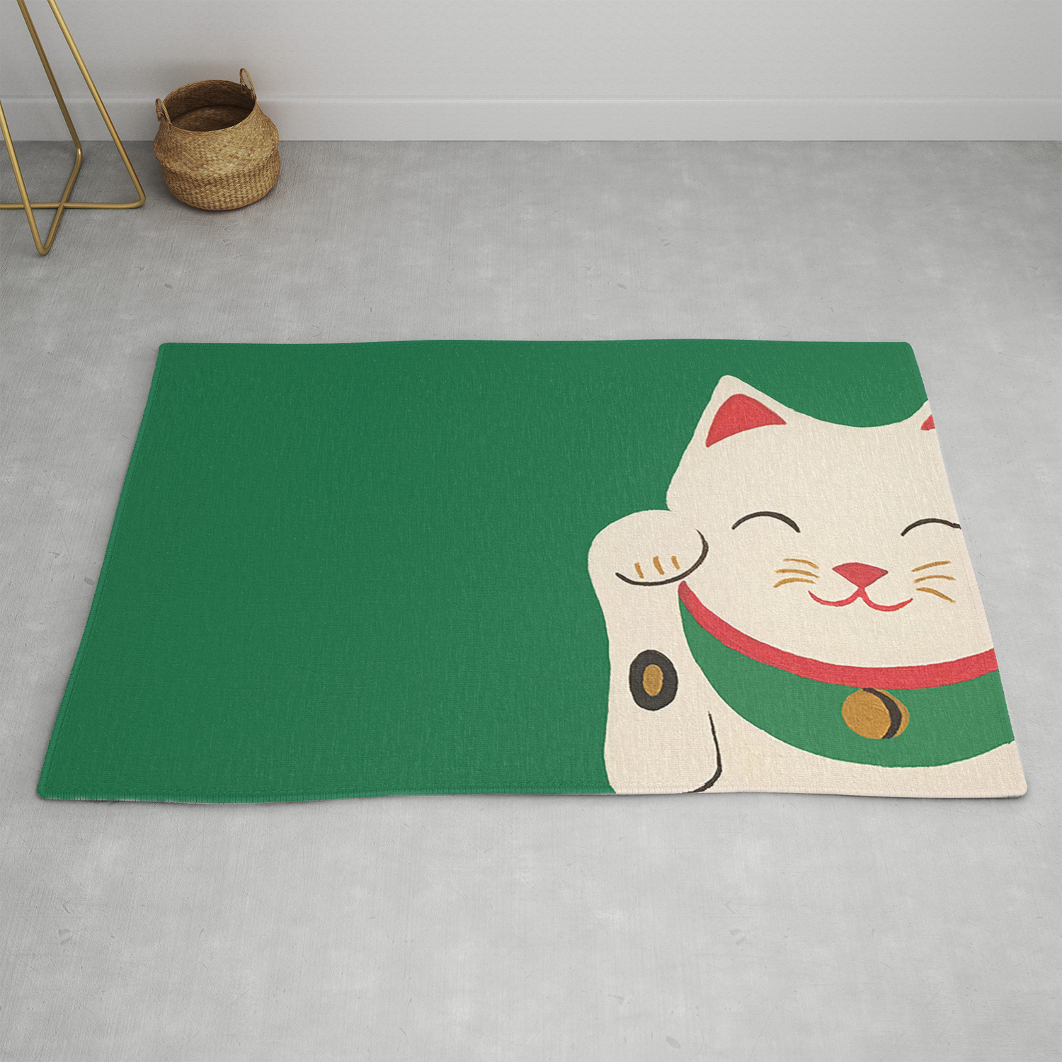green lucky cat
