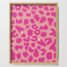 Pink Leopard Print Serving Tray