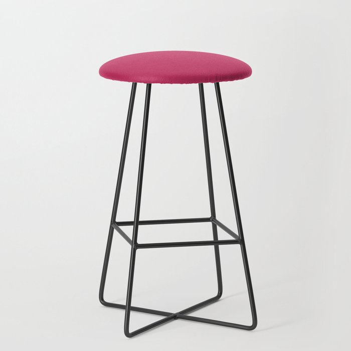 Innuendo deep raspberry pink solid color modern abstract pattern  Bar Stool