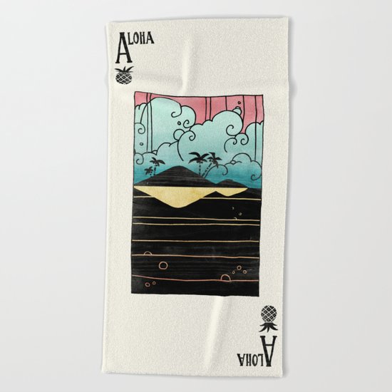 Ace of Aloha Beach Towel