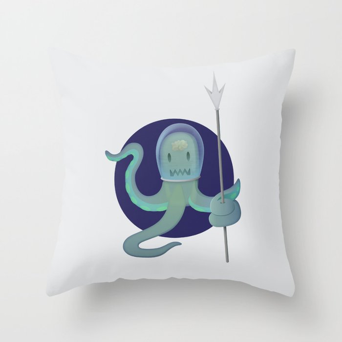 Lil Alien - Squiddy  Throw Pillow