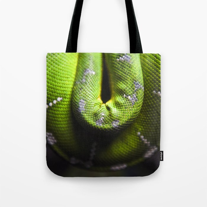 Green Snake Skin Tote Bag