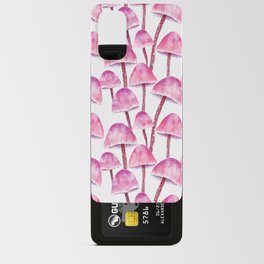 Pink Watercolor Mushrooms Android Card Case