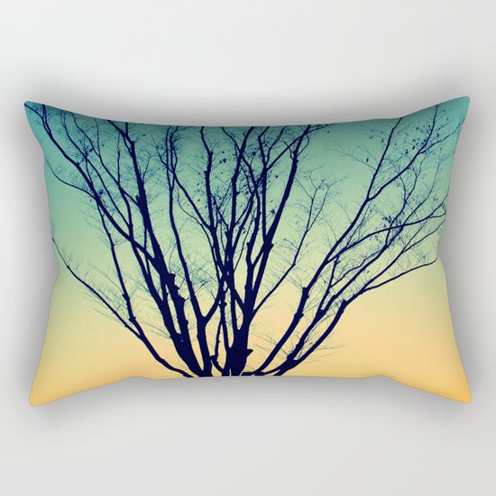 Winter Sunset Tree Rectangular Pillow