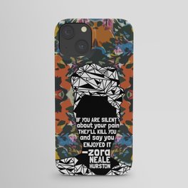 ZNH - If You Are Silent - Black Lives Matter - Series - Black Voices - Floral  iPhone Case