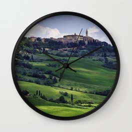  View of Pienza in a Tuscan Countryside, Italy Wall Clock