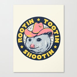 Opossum Rootin Tootin Shootin Canvas Print