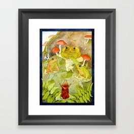 Toad Council Framed Art Print