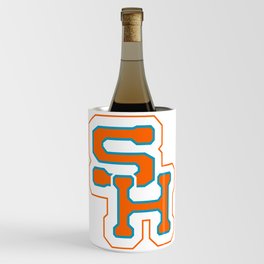 Sky High Athletics (White Background, Orange Letters) Wine Chiller