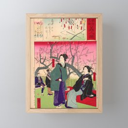 Geisha in the Plum Garden at Kameido (Utagawa Hiroshige III) Framed Mini Art Print