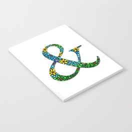 Ampersand Art - Whimsical Floral Flower Punctuation Sign Notebook