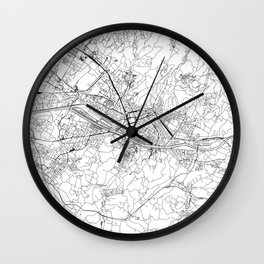 Florence White Map Wall Clock