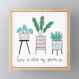 Home is where my plants are Framed Mini Art Print