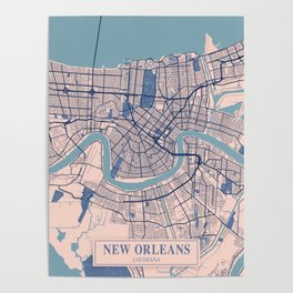 New Orleans - Louisiana Breezy City Map Poster | Mapsline, Mapprintart, Mapprintscustom, Mapsposter, Mapslineposter, Citywallart, Mapprintforwall, Mapwallart, Citymapprint, Photo 