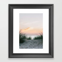 Dune grass at colourful pastel sunset | Painted sky at North Sea, Netherlands | Fine art travel photography Framed Art Print