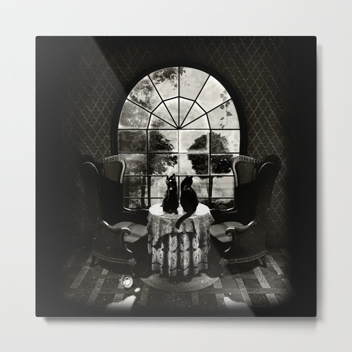 Room Skull B&W Metal Print