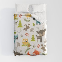 Pillowfort™ Multicolor Woodland Whimsy Toddler Sheet Set Fox Bear Owl Bunny 