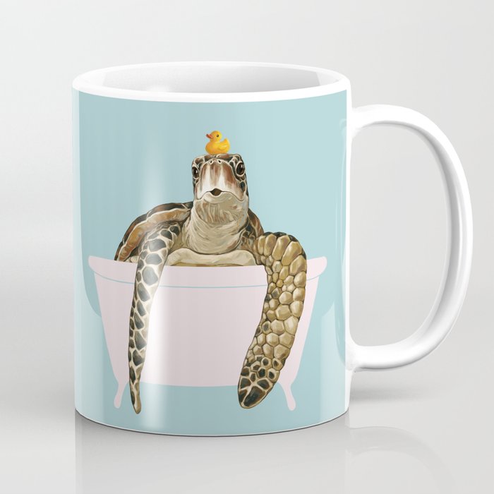 Sea Turtle in Bathtub Coffee Mug