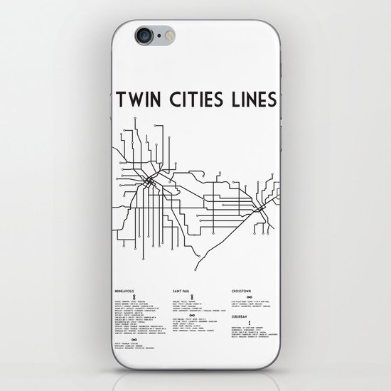 Twin Cities Lines Map iPhone & iPod Skin