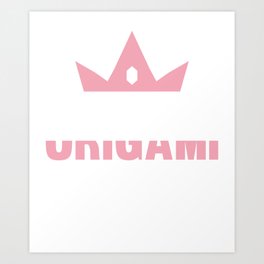 Origami Queen Motive for a Hobbyists Art Print | Japan, Creative, Bird, Tinker, Geometry, Animal, Handmade, Birthday, Crane, Fold 