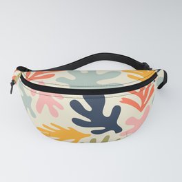 Abstract colorful nature leaf collage shapes pattern Fanny Pack