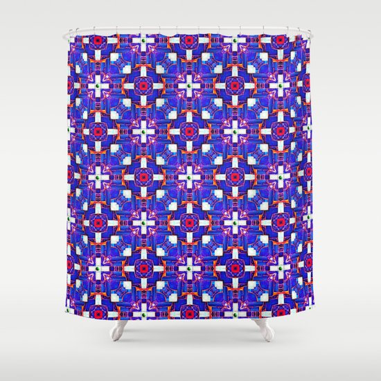 Cobalt Intersect Shower Curtain