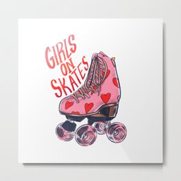 Girls on Skates Metal Print