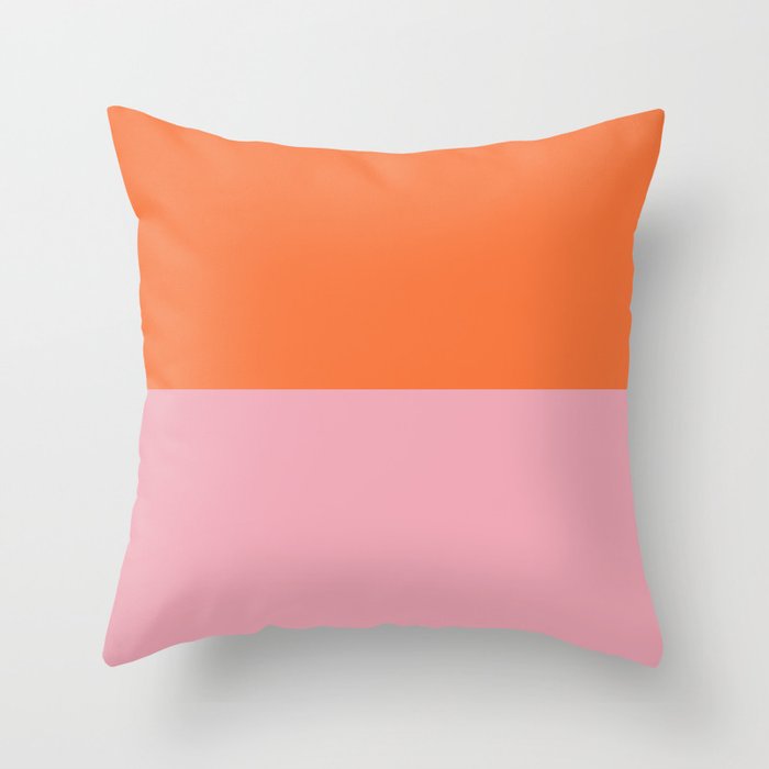 Peach Color Block Throw Pillow