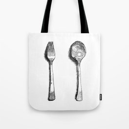 spoon and fork Tote Bag