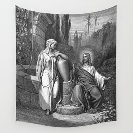 Jesus and the Woman of Samaria Wall Tapestry