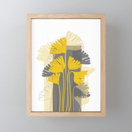 Yellow Ginkgo Biloba Leaves Framed Mini Art Print