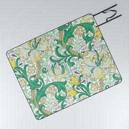 William Morris Golden Lily Summer Green Yellow Picnic Blanket