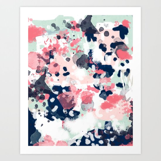 Hayes - abstract painting minimal trendy colors nursery baby decor office art Art Print